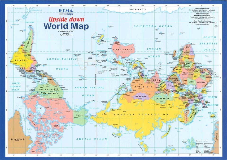 South-up world map